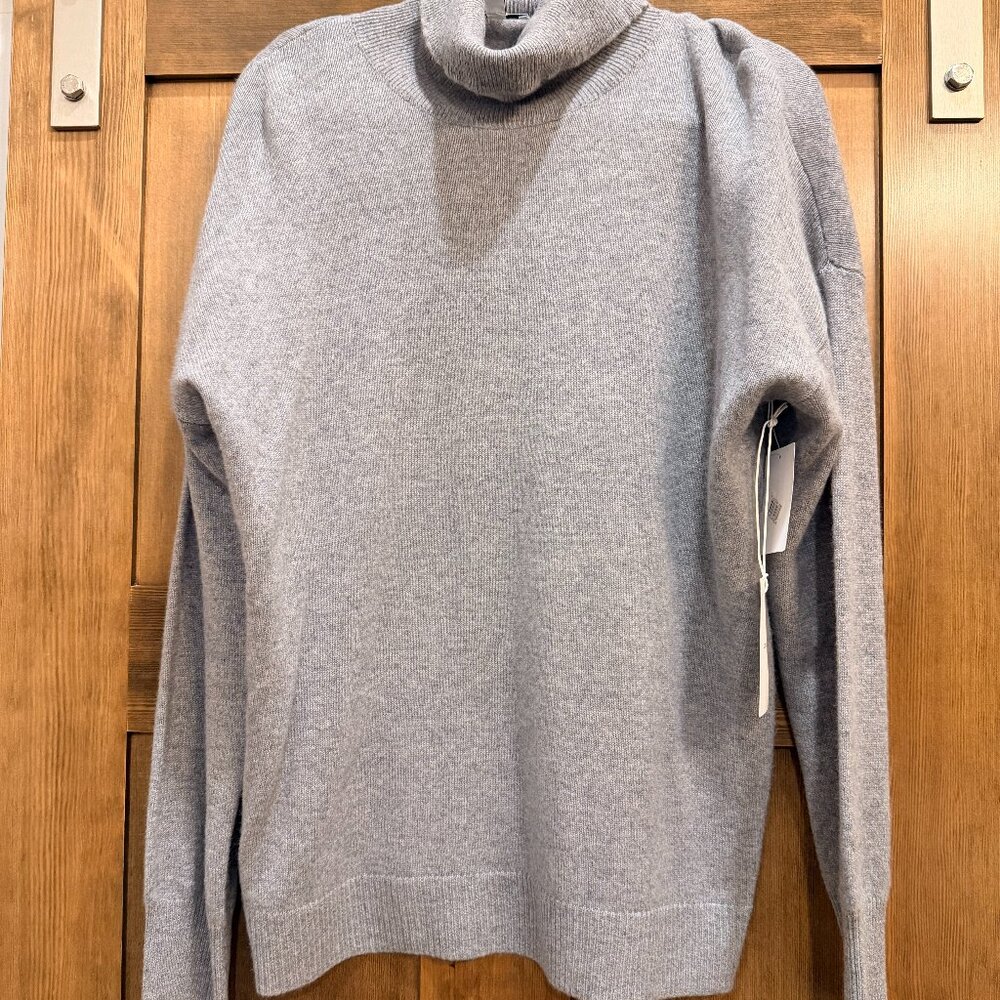 NORDSTROM CASHMERE GREY HEATHER SWEATER ~ NWT